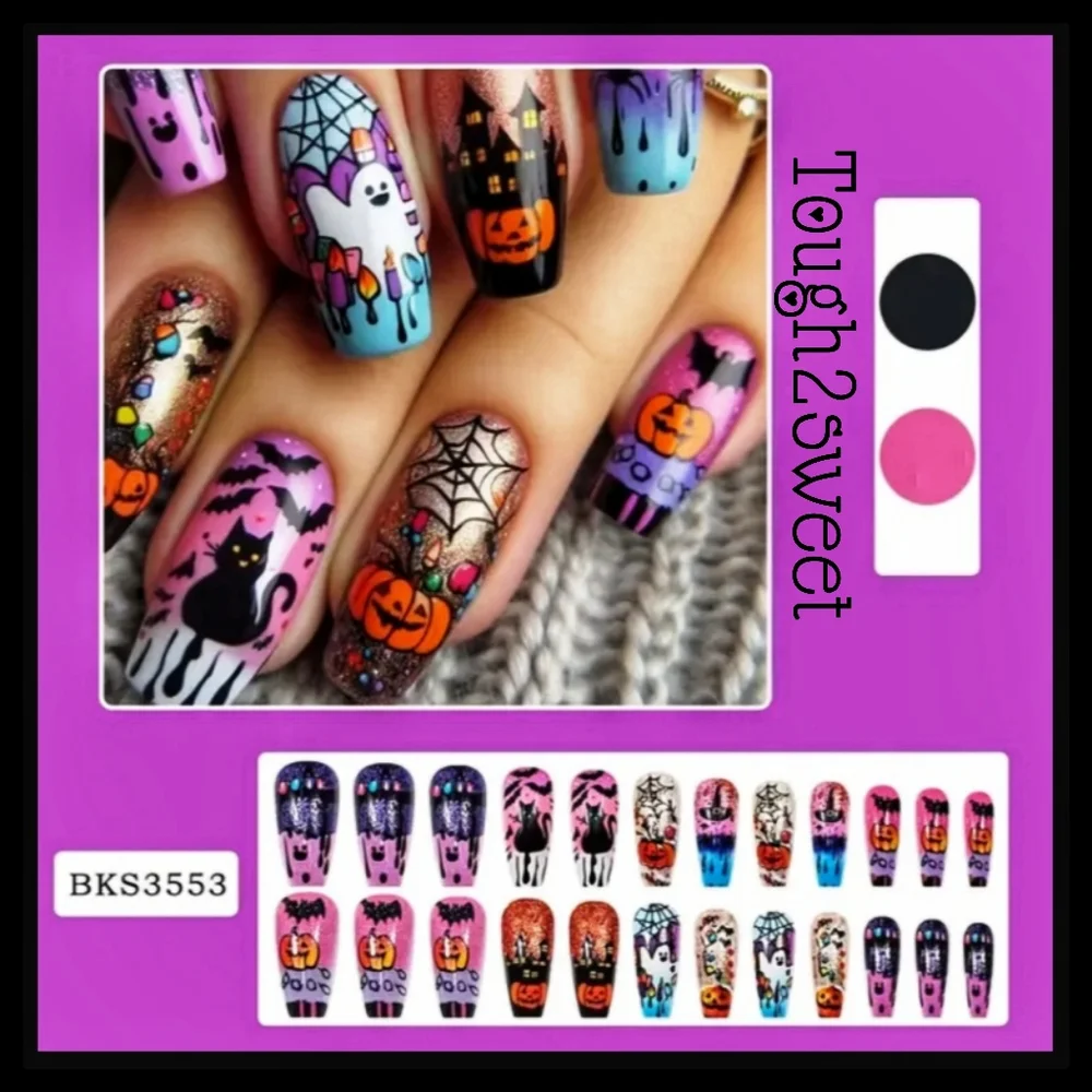 🆕️$6 OR 2 FOR $10~ HALLOWEEN THEMED 24 DESIGNER PRESS ON NAILS